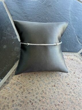 14kt White Gold Black Diamond Bark Finish Bangle 7.5”